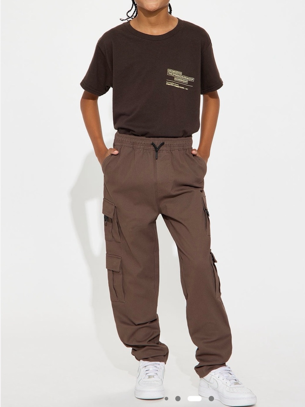 NWT FASHION NOVA Mini Slim Double It Cargo Pants - Brown